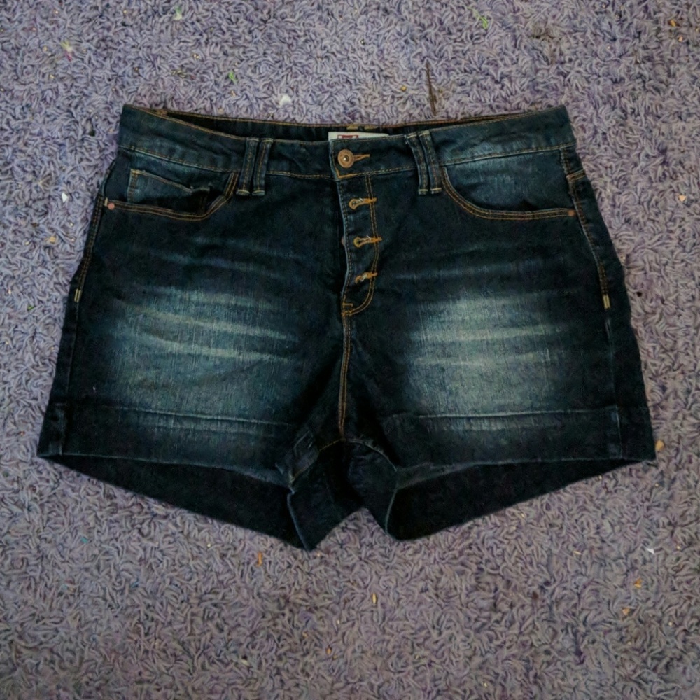 Lei high rise button fly jean shorts
